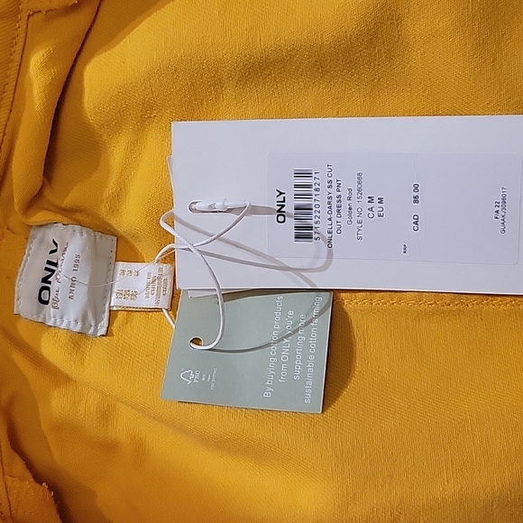 NWT Only Cut Out Dress M Denim Orange Closes with Metal Buttons in Front - Picture 13 of 13